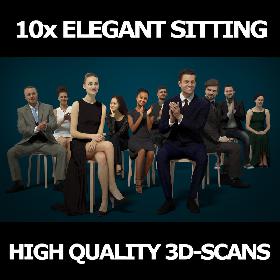 3D模型-10x Scanned Elegant Sitting People Vol01 Collection Gobotree 3D 3D model